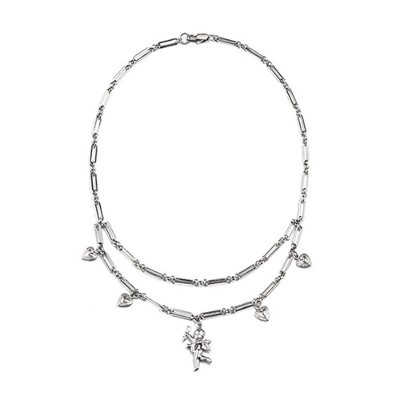Angel &amp; Love Double Chain Necklace (7052)