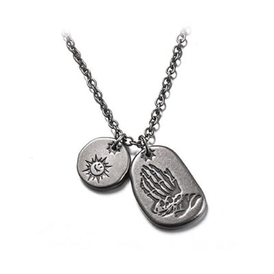 Pray for Blessings Hanging Titanium Steel Necklace (7095)
