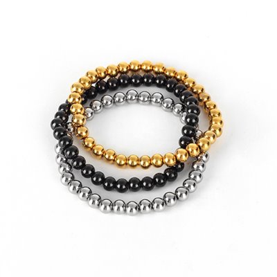 String of Exquisite Ring 3Color Titanium Bracelet (7063)