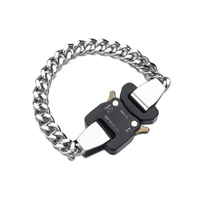 Locking Clasps 2Color Chain Metal Bracelets (7066)