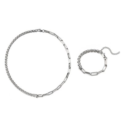 Connect Half  Chain Titanium Necklace &amp; Bracelets (7079)