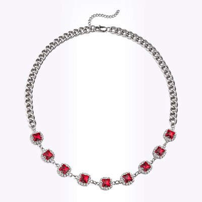 Stone Deva with Ruby 2Color Necklace (7126)