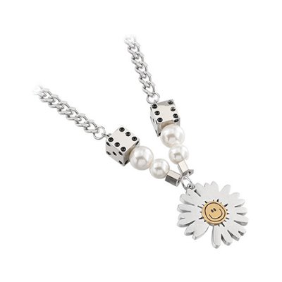 Daisy Pearl Titanium Steel Necklace (7123)
