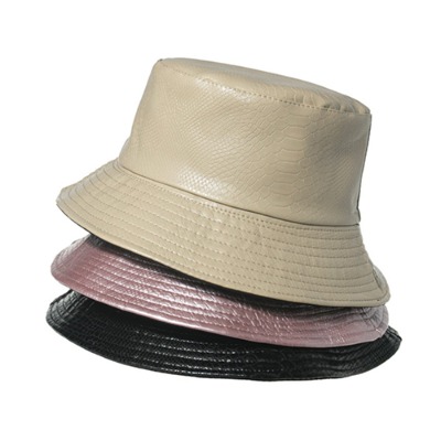 PU Leather 3Color Fisherman Hat (8156)