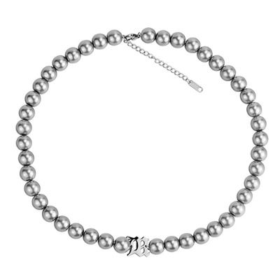 Connect Gray Pearl Steel Necklace (9786)