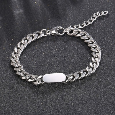 chilly wind 2Color Chain Bracelet (9757)