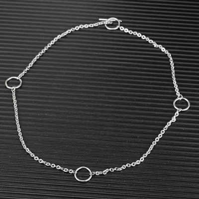 Circle Ring Chain Steel Necklace (9772)
