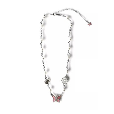Butterfly Pearl Chain Necklace (9822)