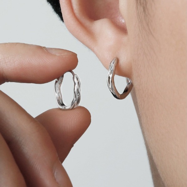 Stud Twist Titanium Steel Earrings (3692)