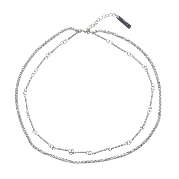 Tight Thin Double Chain Surgical Necklace (4533)