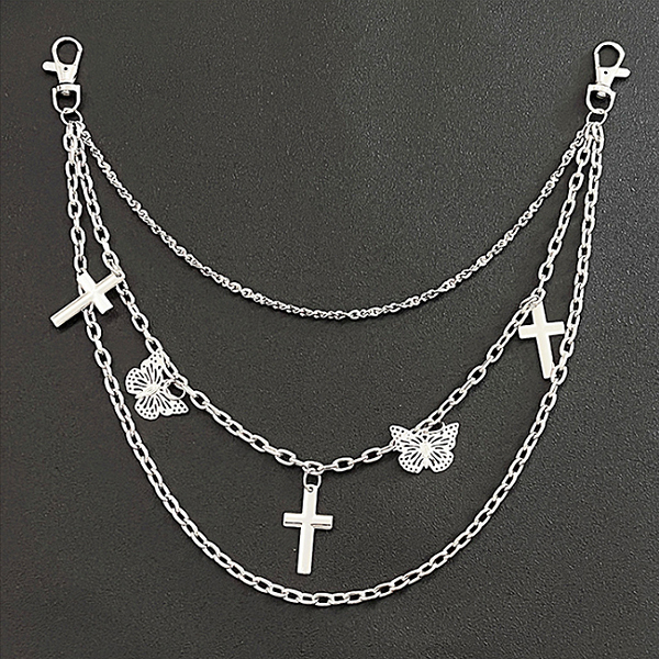 Butterfly Cross Pendants Surgical Layered Waist Chain (5331)