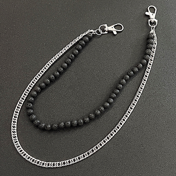 Black Perforated Round Layered Waist Chain (5388)