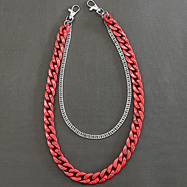 Red Twisted Bold Double Layered Waist Chain (5390)