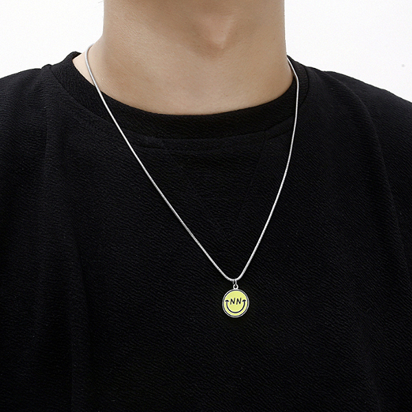 Yellow Smile Round Pendant Bracelet &amp; Necklace (6195)