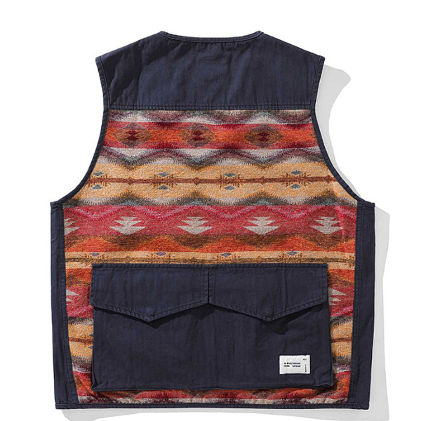 Back Ethnic Big Patch Pocket 2Color Vest (7497)
