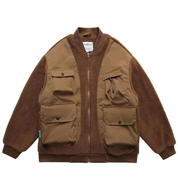 Fluffy Wool Multi Pockets Workwear 3Color Jacket (7542)
