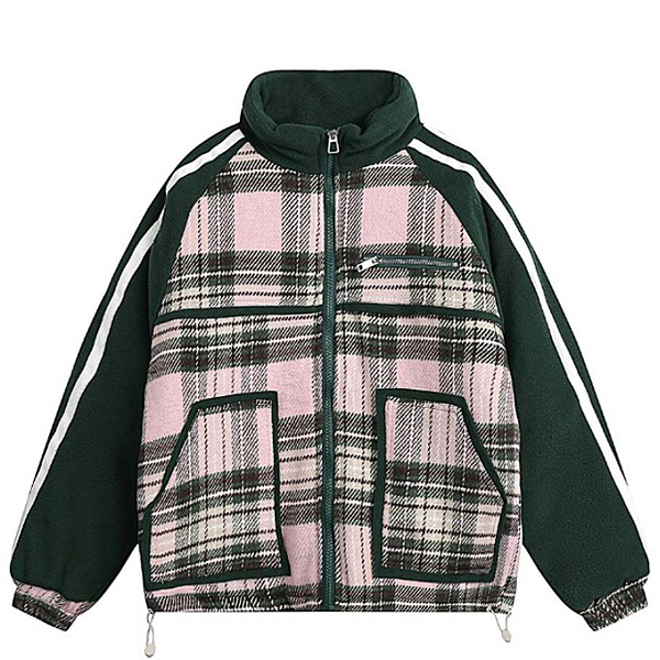 Sporty Check Pattern String Wool 2Color Jacket (7545)