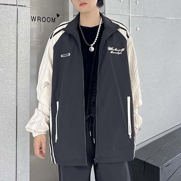 Fanyestore Patch Lettering Sporty 2Color Jacket (7704)