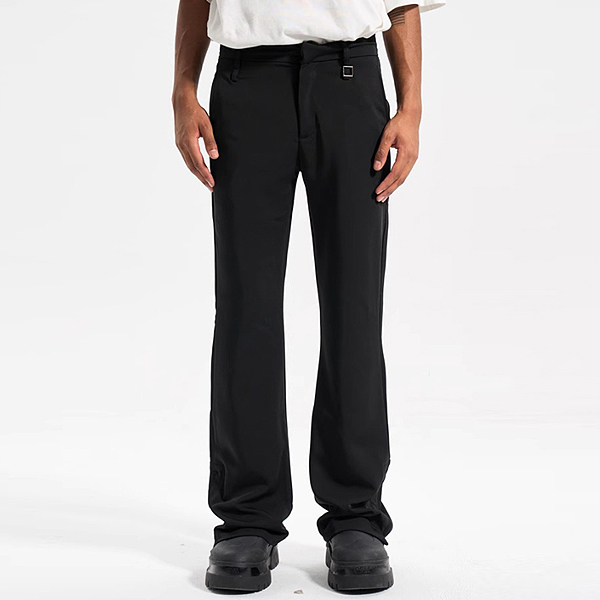 Black Modern Simple Long Wide Pants (7622)