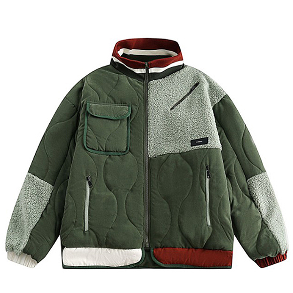 Sporty Mini Patch Wool Quilting 2Color Jacket (8291)
