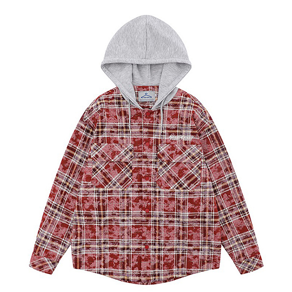 Need Speed Moldy Check Pattern Casual 2Color Hood Shirt (8322)