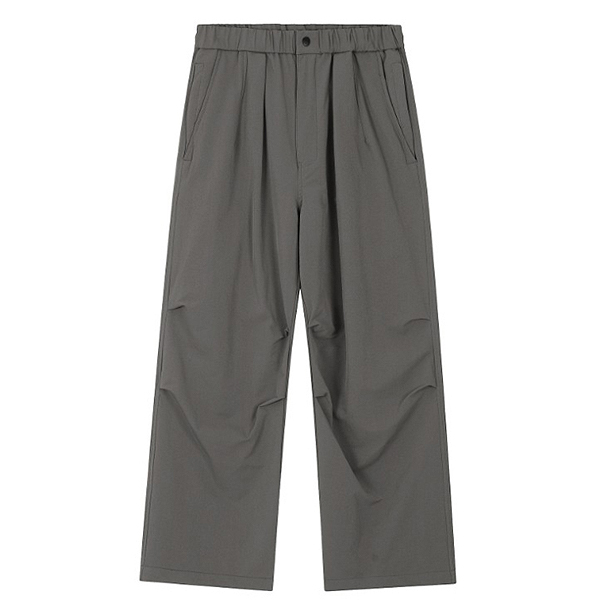 Simple Modern Shirring Pintuck Wide 2Color Casual Pants (8369)