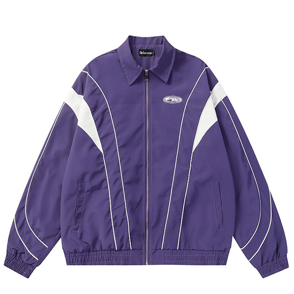 Sporty Colored Lines Oval Mark 2Color Jacket (8550)