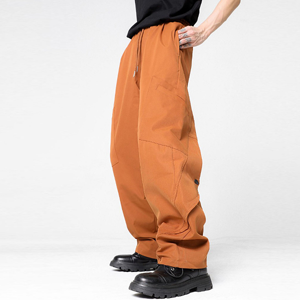 Bright Simple Line Big Pocket Wide 2Color Casual Pants (8554)
