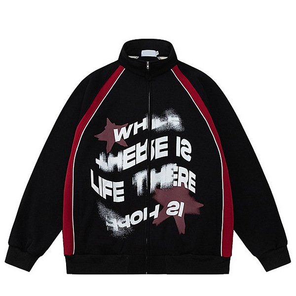 Erased Life There Big Lettering Sporty 2Color Zip-Up (8600)