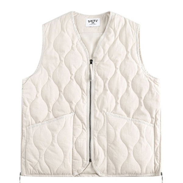 Daily Simple Wave Quilting 2Color Padding Vest (8664)