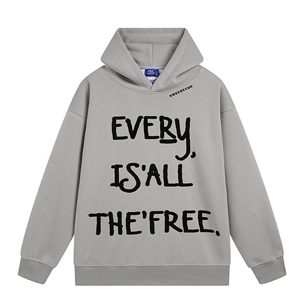 Every All Free Big Lettering Loose 3Color Hood (8791)
