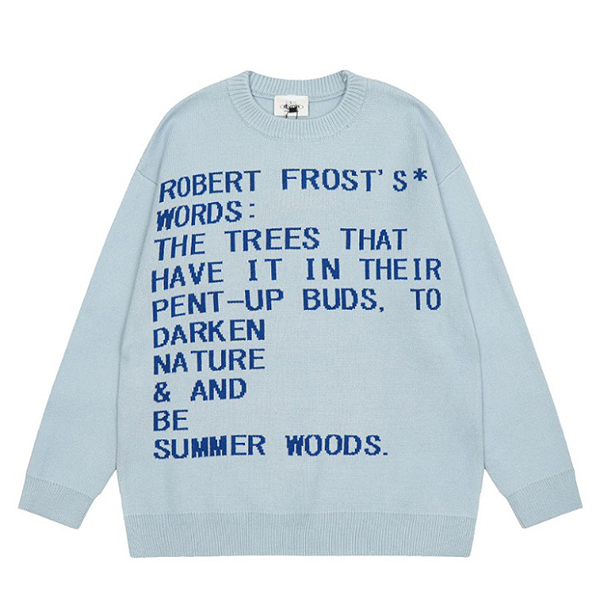 Robert Frost Long Lettering Loose 3Color Knit Sweater (8809)