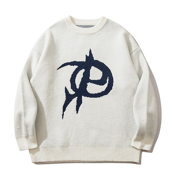 Signature Sharp Logo Embroidery 2Color Knit Sweater (8812)