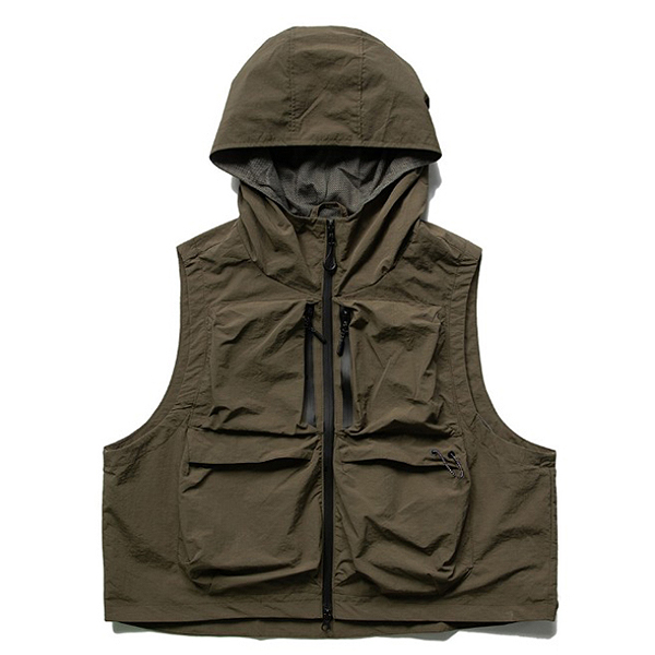 Amekaji Solid Pockets Workwear 2Color Hood Vest (8867)