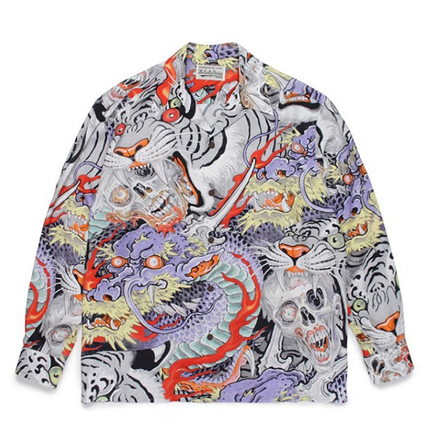 Tiger Skull Dragon Pattern Loose 3Color Shirt (8961)