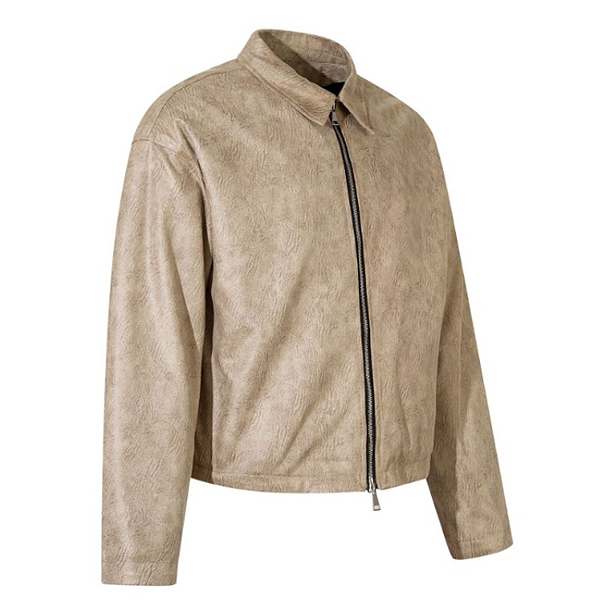 Khaki Unisex Western Twoway Leather Jacket (9200)