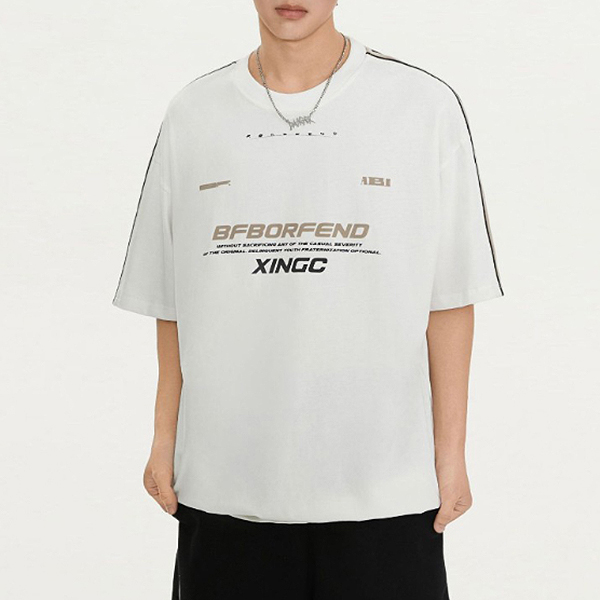 Sporty Bfborfend Xingc Lettering Loose 2Color TEE (9880)