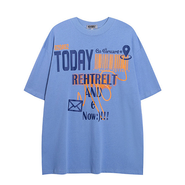 Today Rehtrelt Barcode Printing Loose 3Color TEE (0502)