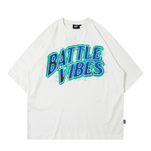 Dot Painting Battle Vibes Lettering 2Color TEE (0514)