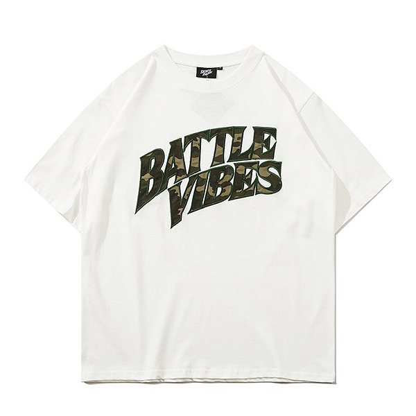 Military Camouflage Battle Vibes Embroidery 2Color TEE (0520)