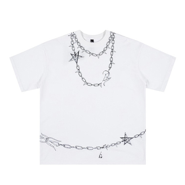 Star Cone Bold Chain Big Printing 2Color TEE (0682)