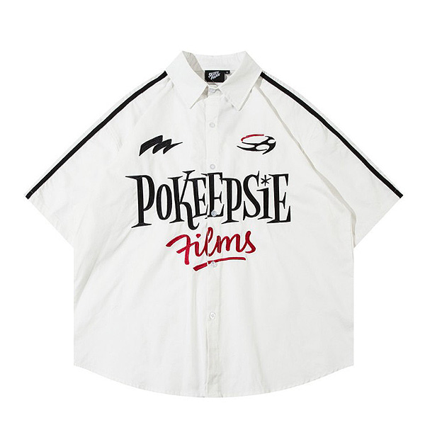 Sporty Pokeepsie Marks Embroidery 2Color 1/2 Shirt (0683)