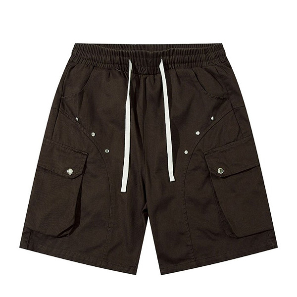 Circle Rivets Side Pockets 2Color 1/2 Casual Pants (0694)
