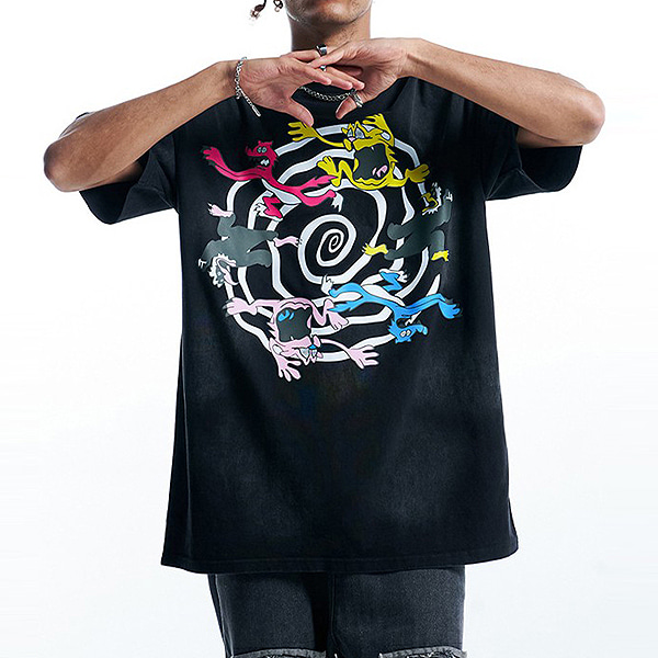 Twirling Colorful Characters Printing 2Color TEE (0720)