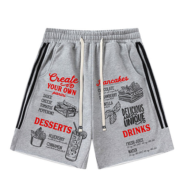 Desserts Drinks Lettering Printing 3Color 1/2 Casual Pants (0753)